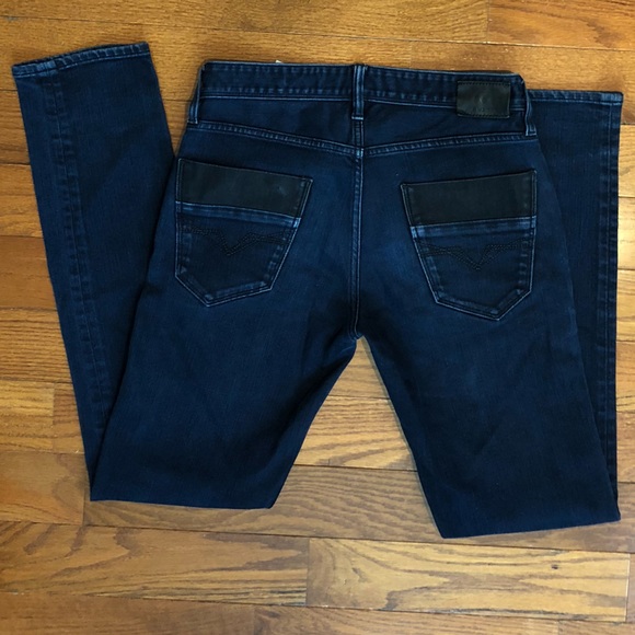Guess Slim Tapered Jeans Women's 29 Blue with Black Zipper Details - Picture 7 of 12